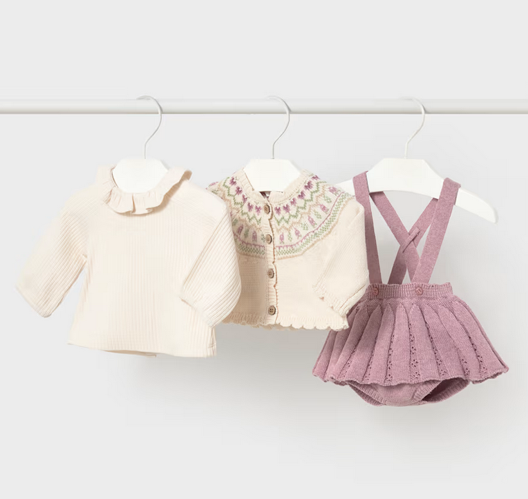 mayoral newborn mayoral fair isle skirt set