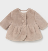mayoral newborn mayoral creme vegan fur coat 2406