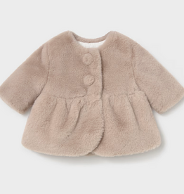 mayoral newborn mayoral creme vegan fur coat 2406