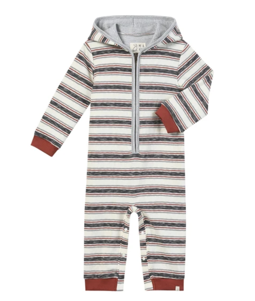 me & henry me & henry striped hooded romper