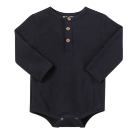 me & henry me & henry navy henley  onesie