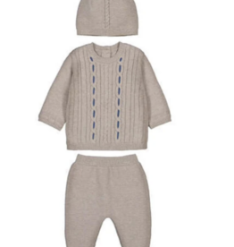 mayoral newborn mayoral 3 piece sweater set w/ blue