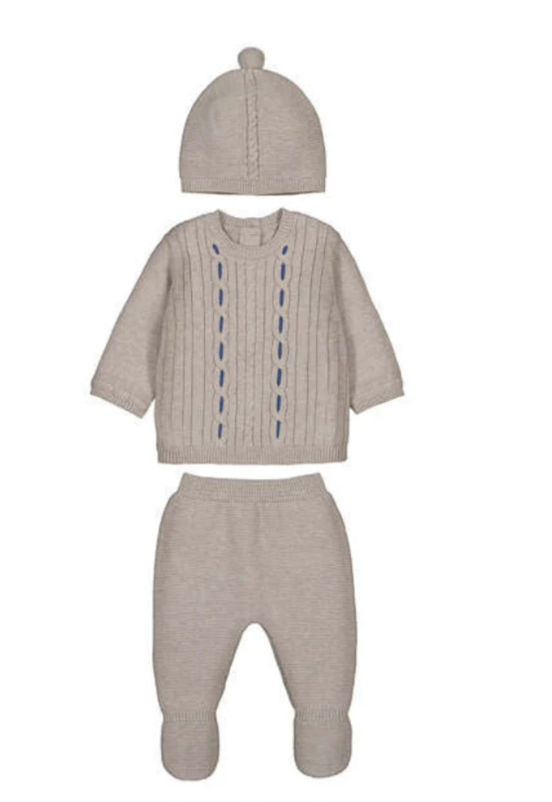mayoral newborn mayoral 3 piece sweater set w/ blue