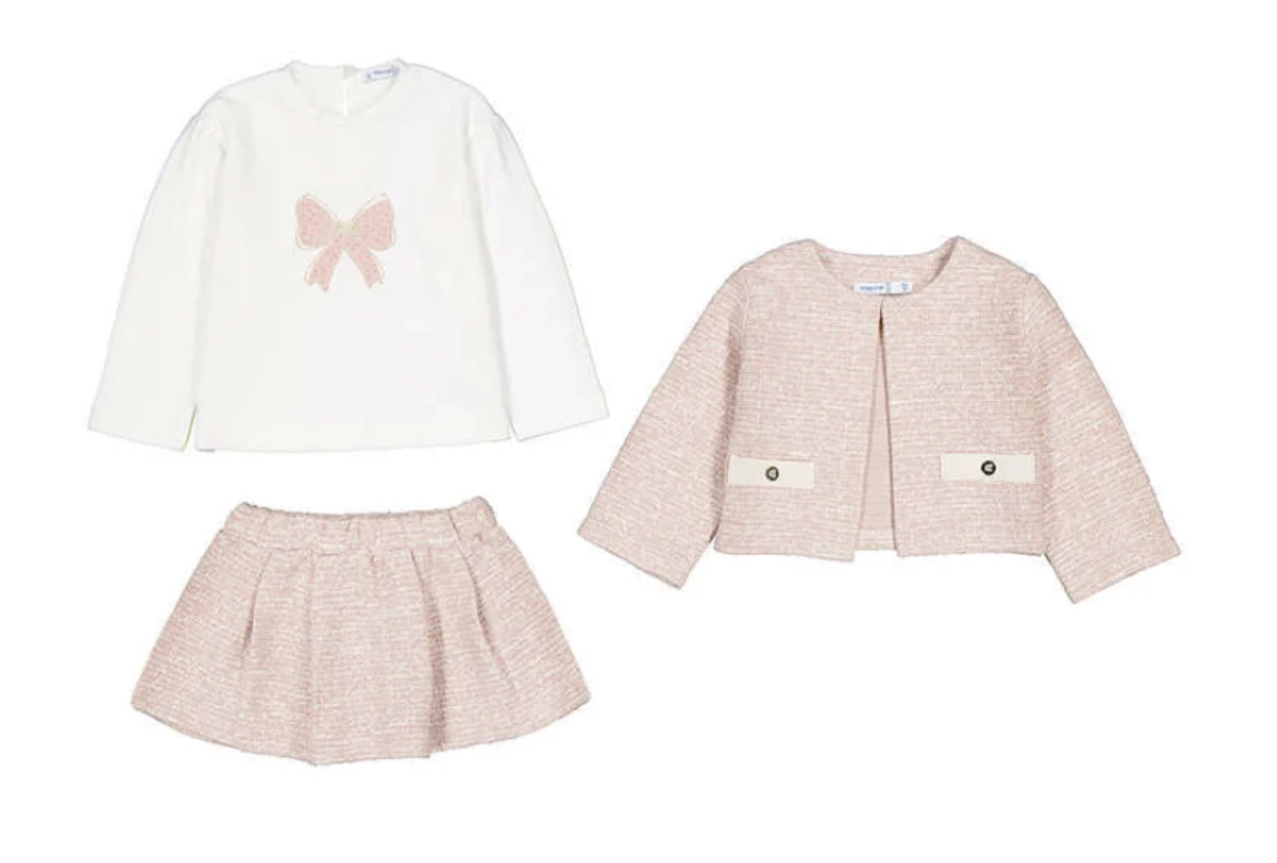 Mayoral mayoral 3 piece blush bow set