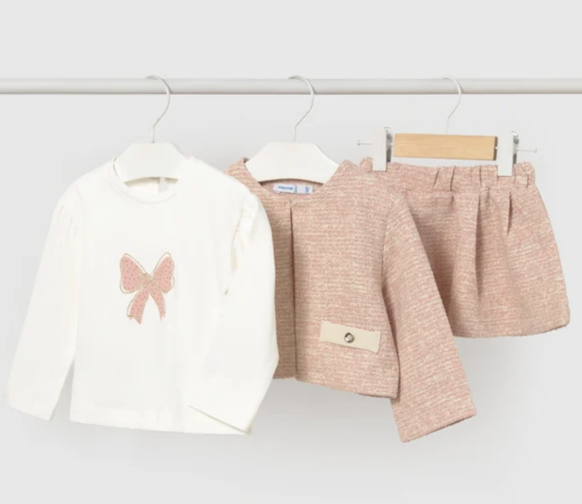 Mayoral mayoral 3 piece blush bow set