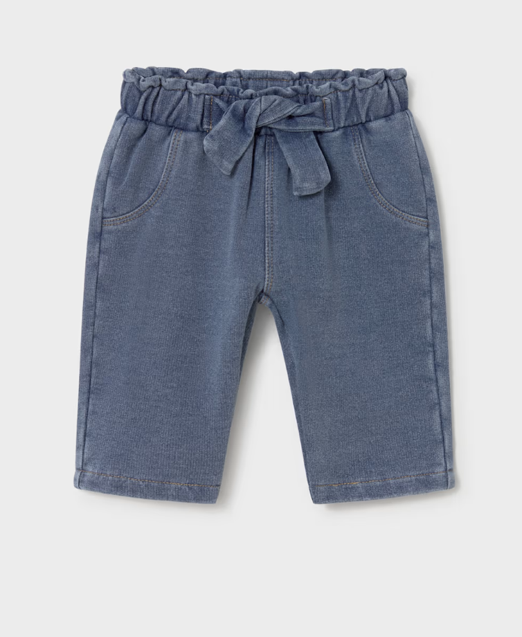 Mayoral mayoral stretch denim w/ tie