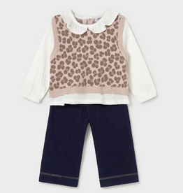 Mayoral mayoral leopard vest set