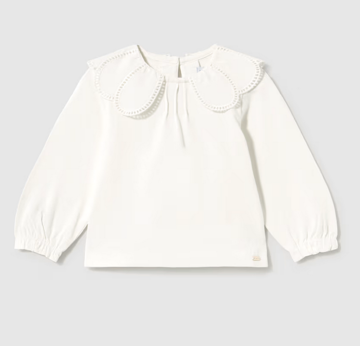 Mayoral mayoral ivory collared tee