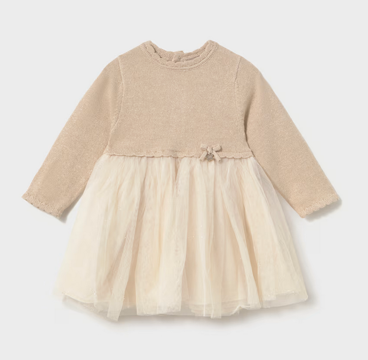 Mayoral mayoral petal sweater/tulle dress