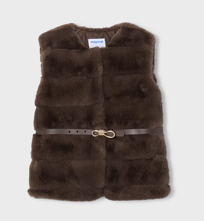 Mayoral mayoral coffee vegan fur vest
