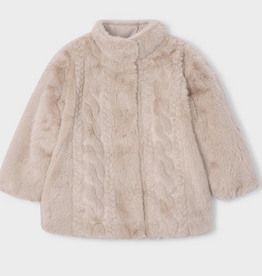 Mayoral mayoral almond vegan fur coat