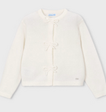 Mayoral mayoral ivory cardigan w/ bows