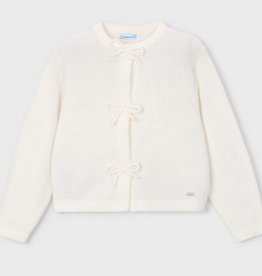 Mayoral mayoral ivory cardigan w/ bows