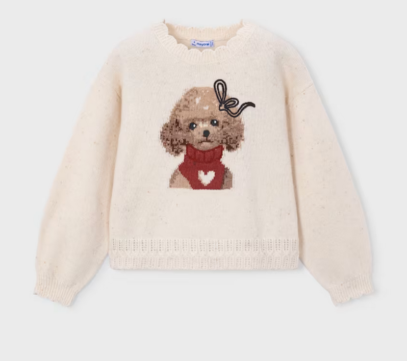 Mayoral mayoral ivory doodle sweater