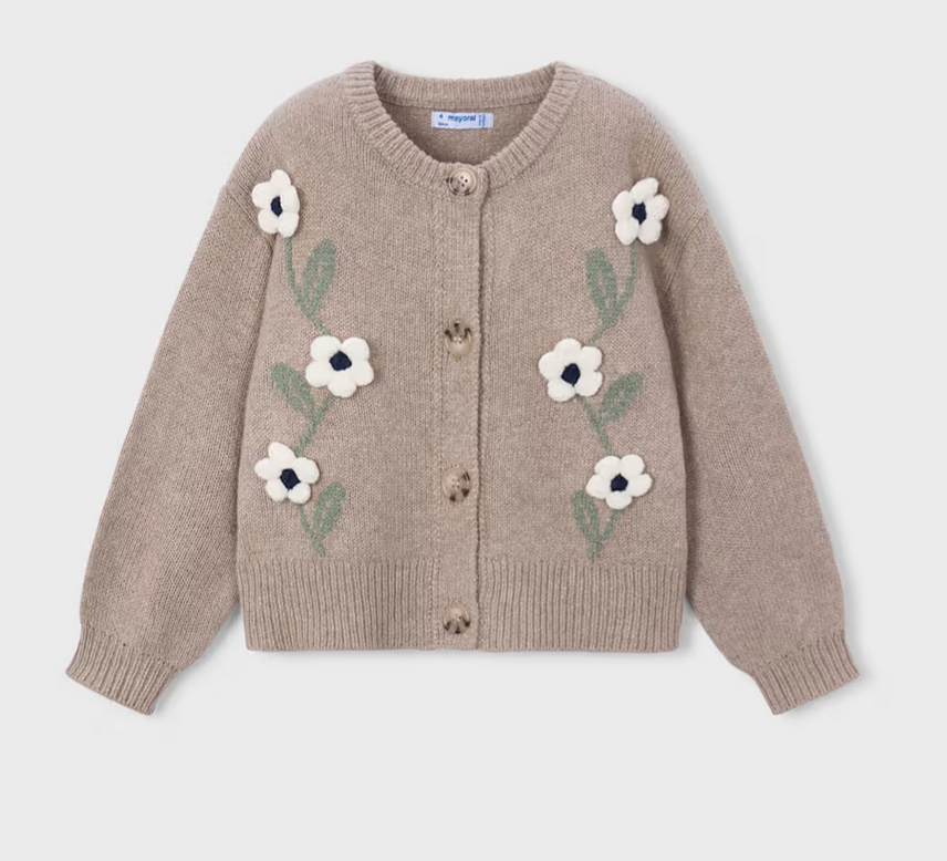 Mayoral mayoral floral knit cardigan