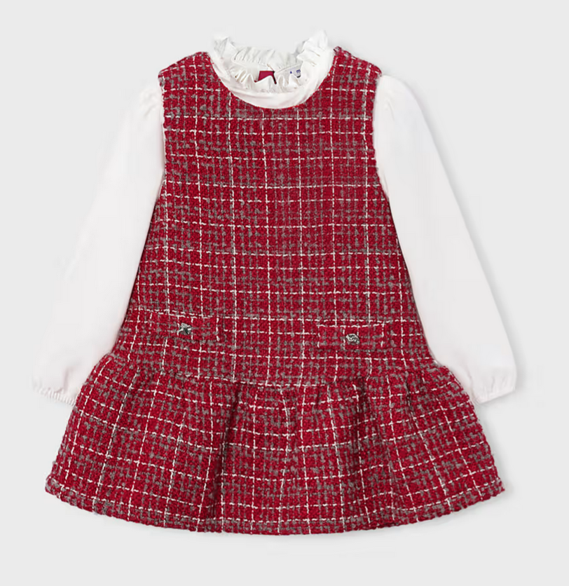 Mayoral mayoral red pinafore dress