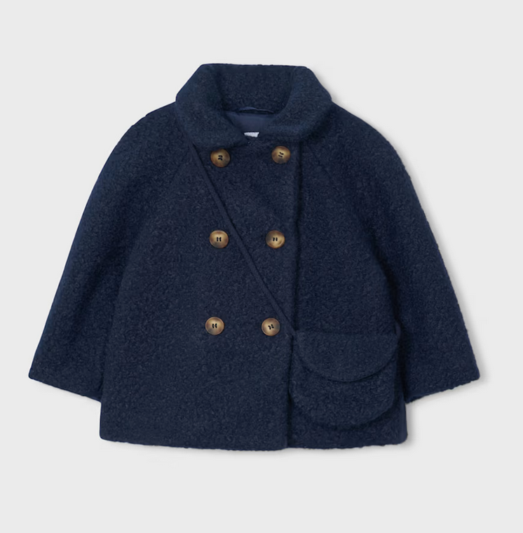 Mayoral mayoral navy boucle coat