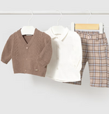 mayoral newborn mayoral tan plaid 3 piece set