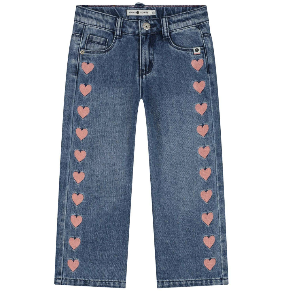 Babyface s&s embroidered heart denim