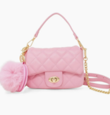 zomi gems quilted puff flap w/ pom mirror