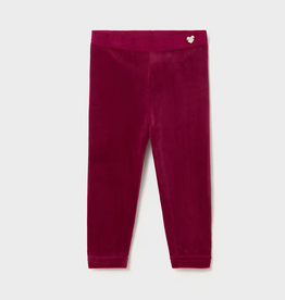 Mayoral mayoral raspberry velvet leggings