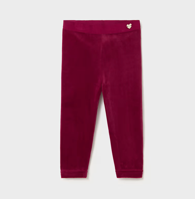 Mayoral mayoral raspberry velvet leggings