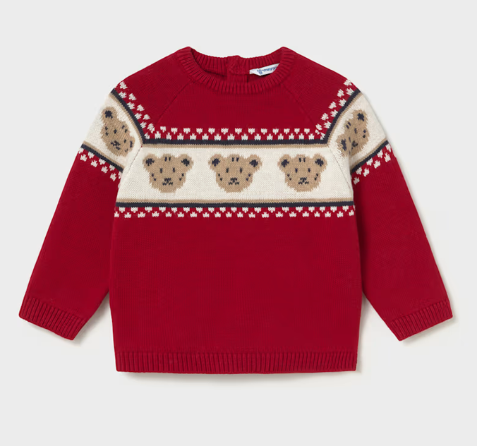 Mayoral mayoral red bear isle sweater