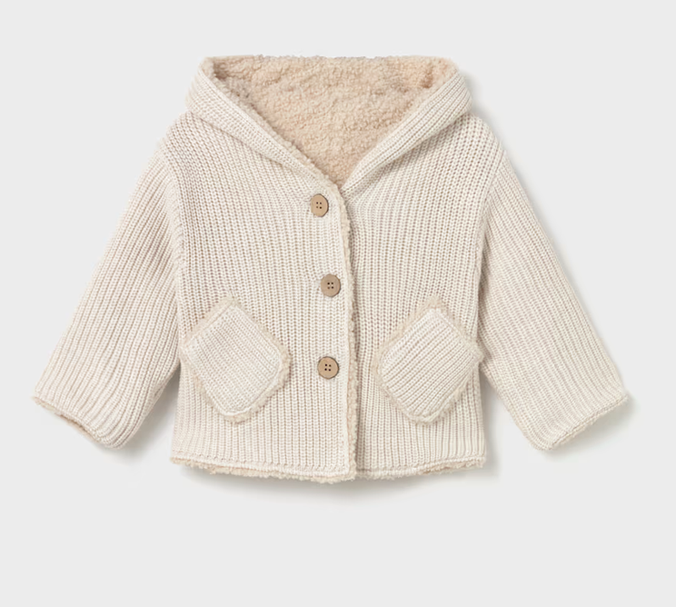 Mayoral mayoral reversible creme hooded sweater