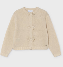 Mayoral mayoral champagne cardigan w/ bows