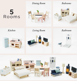 le toy van wooden doll house furniture set