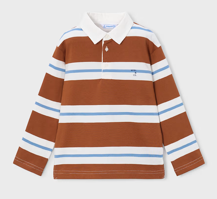 Mayoral mayoral clay striped polo
