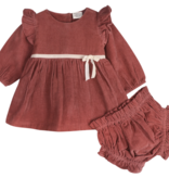 viverano organic mauve tiered dress