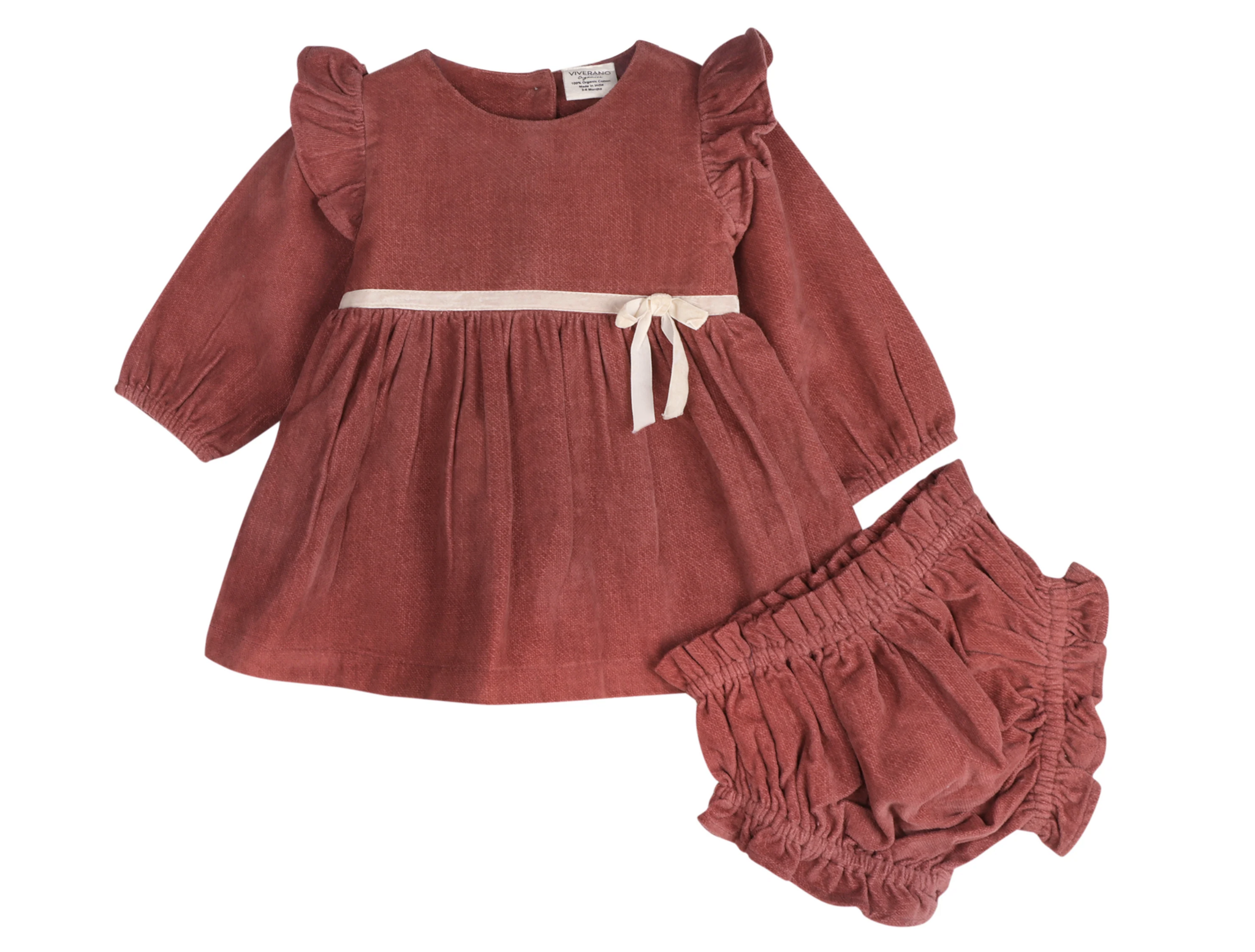 viverano organic mauve tiered dress