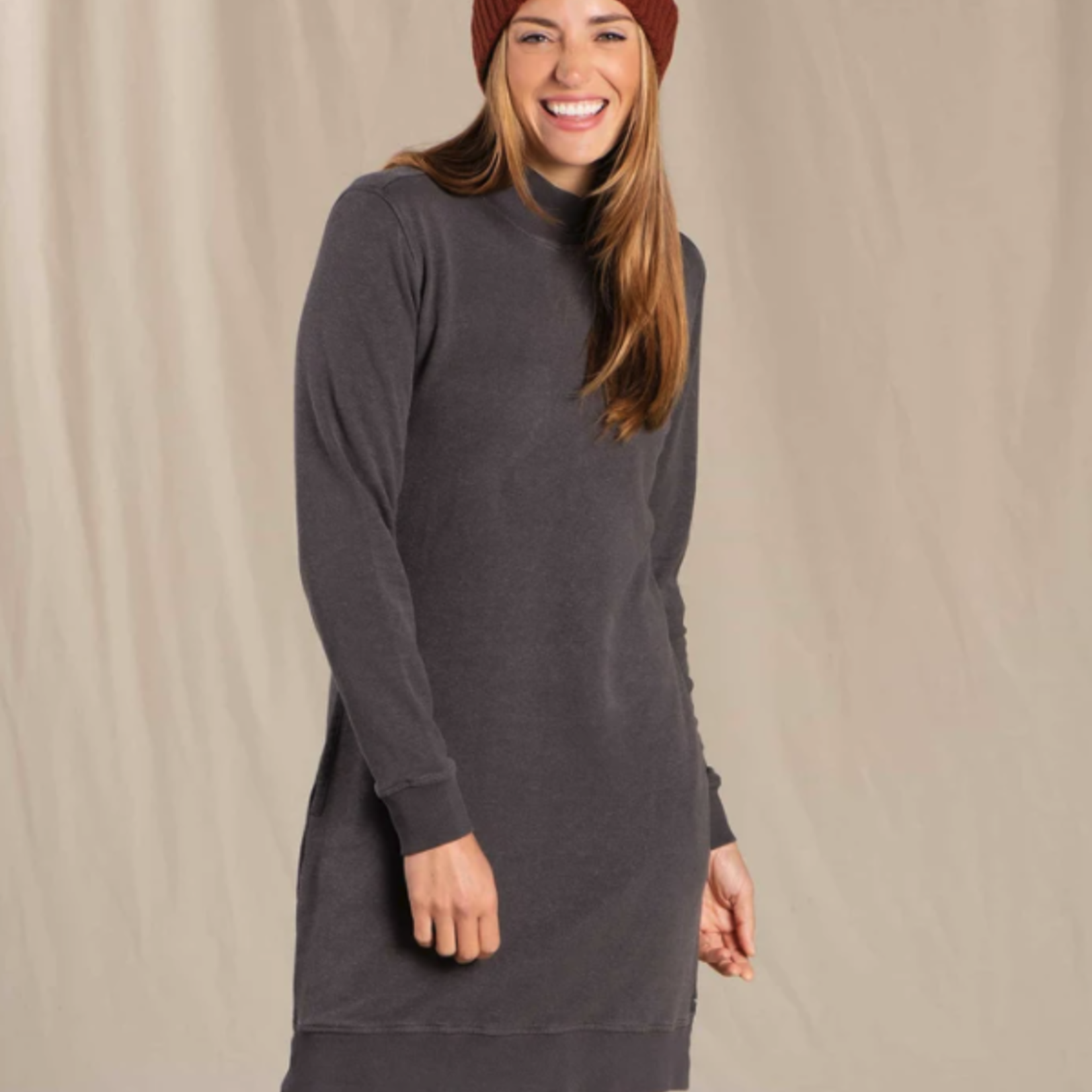 Toad  & Co Toad & Co Epiq Mock Neck Dress (W) Soot XL