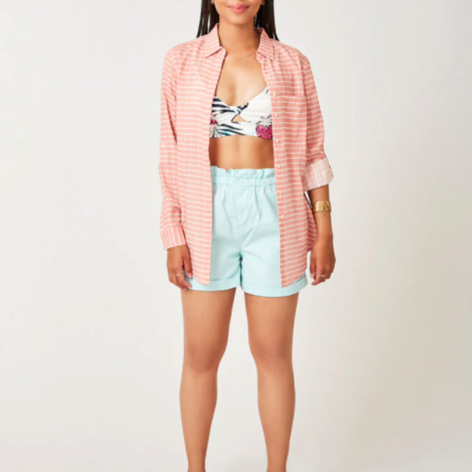 Carve Designs Carve Designs Quinn Tunic (W) Dk. Azalea Harris Stripe L