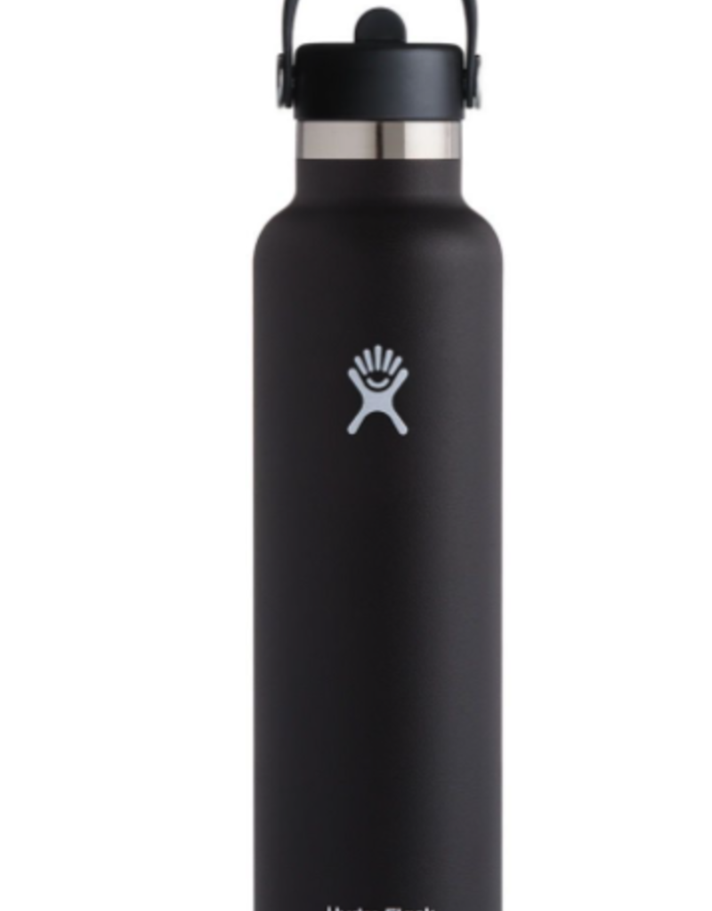 Hydro Flask 24 oz Standard Mouth Flex Straw Cap Black