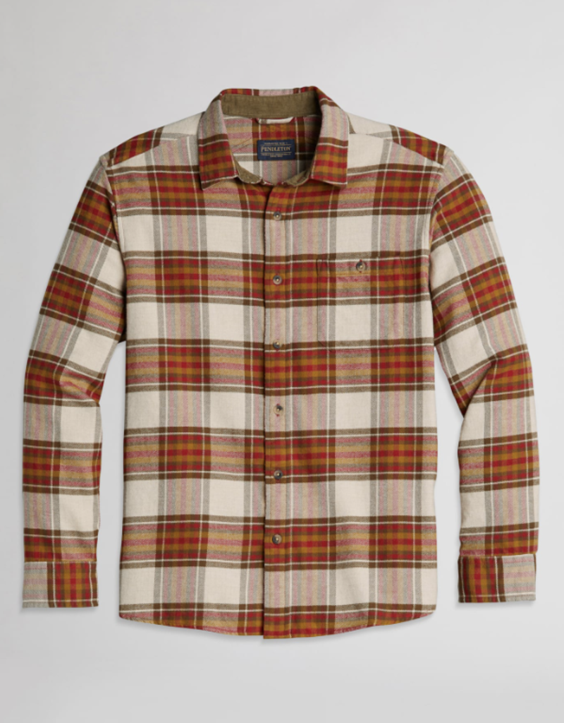 Freemont Double Brushed Flannel Shirt in Green and Brown Check by Pendleton  - Hansen's Clothing