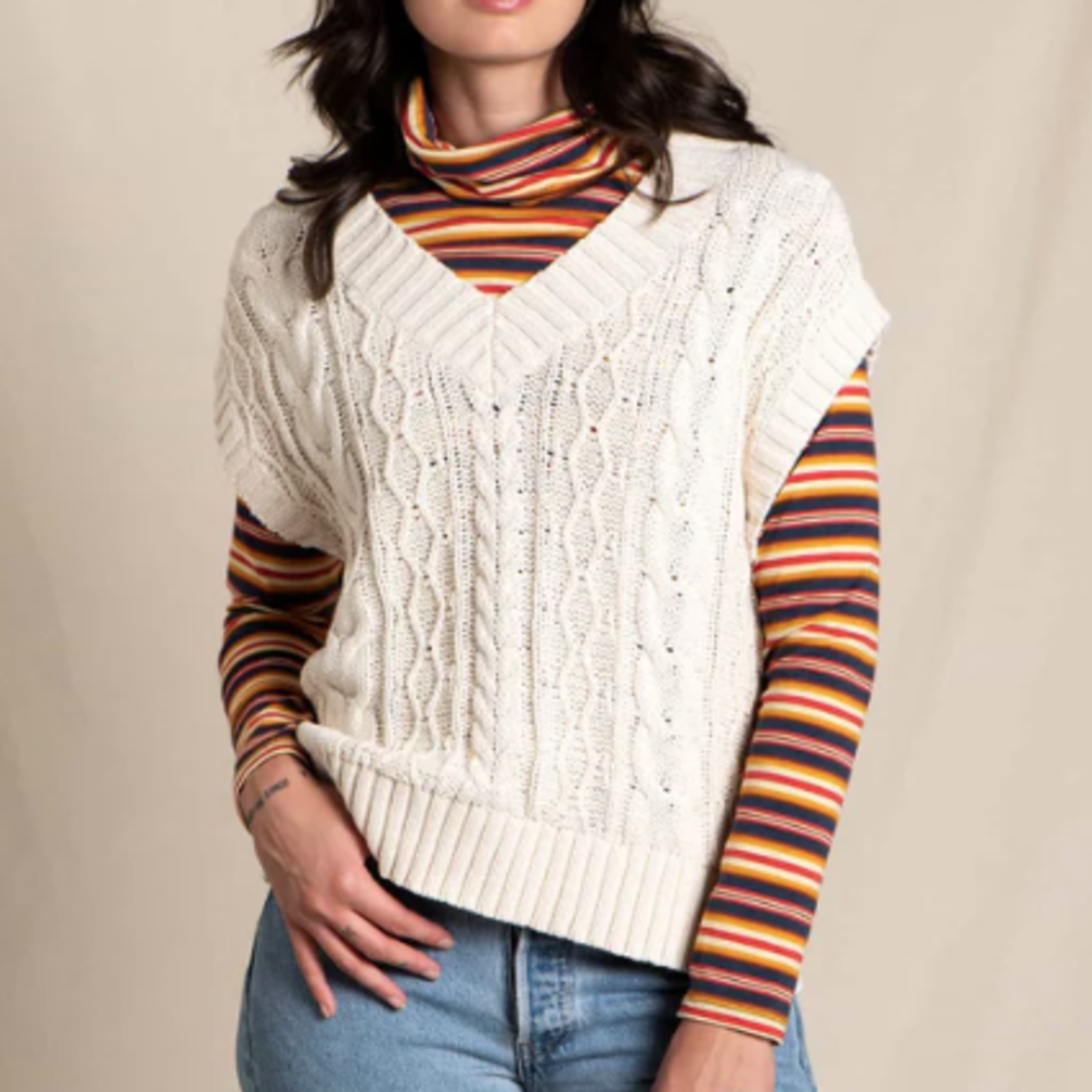 Toad  & Co Toad Bianca Sweater Vest (W) Natural M
