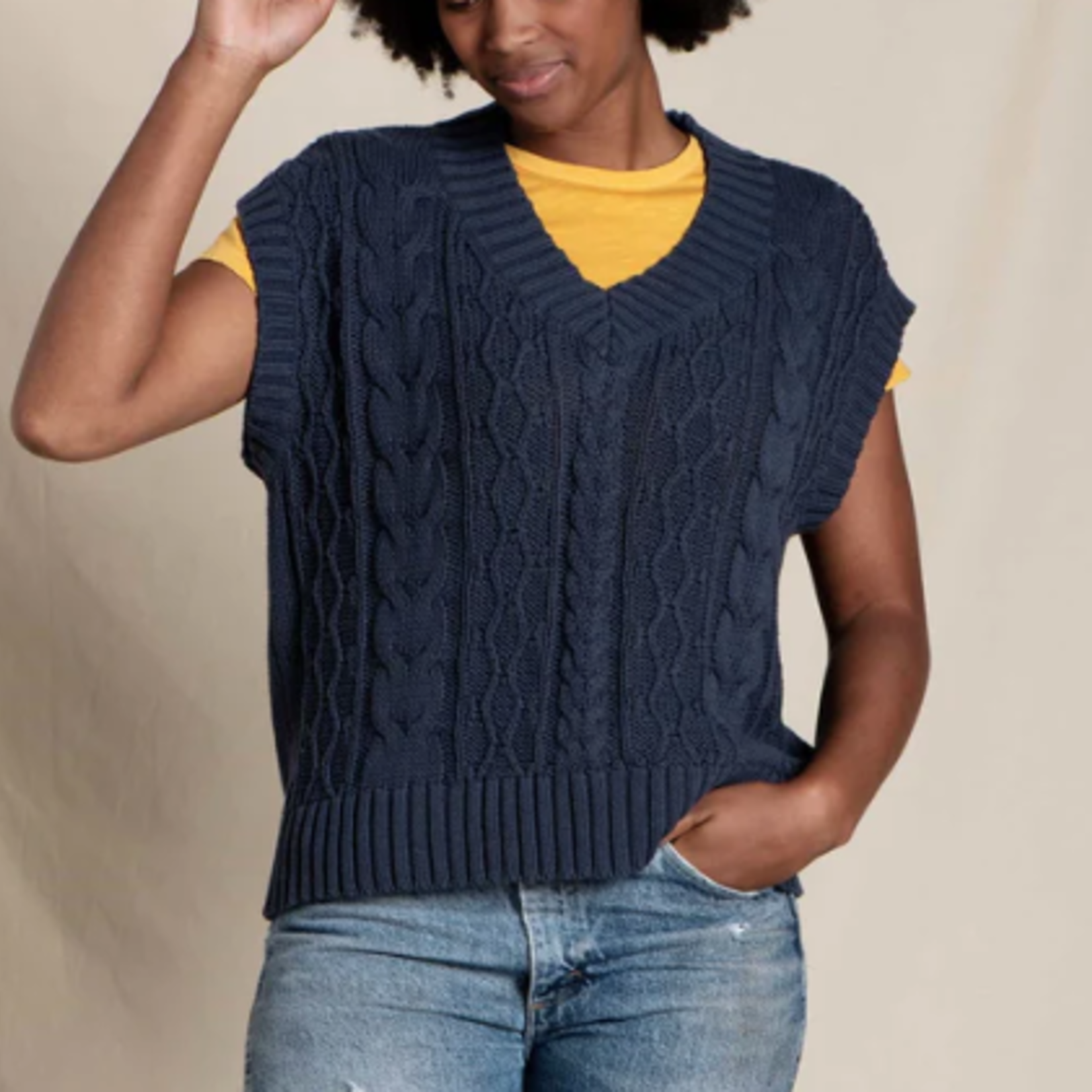 Toad  & Co Toad Bianca Sweater Vest (W) Natural M