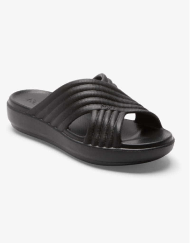 Roxy Slippy Jess Blue & White Slide Sandals | Zumiez