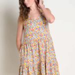 Toad  & Co Toad Co Marley Tiered SL Dress (W) Barley Multi Floral Print S