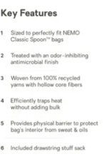 Nemo Equipment NEMO Tracer Long Sleeping Bag Liner (A)S24