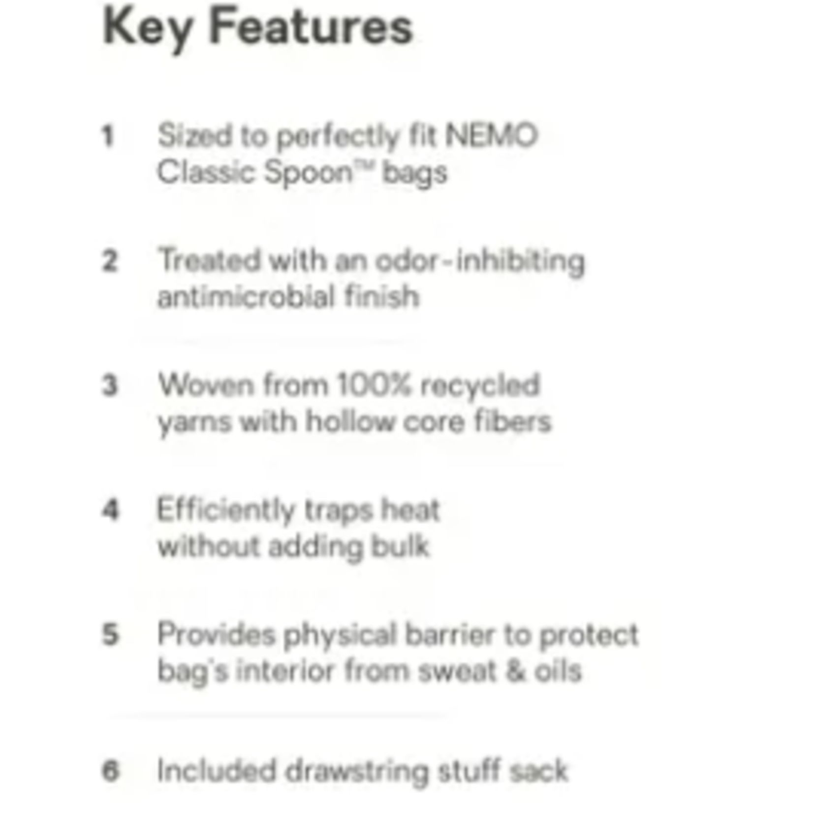 Nemo Equipment NEMO Tracer Reg Sleeping Bag Liner (A)S24