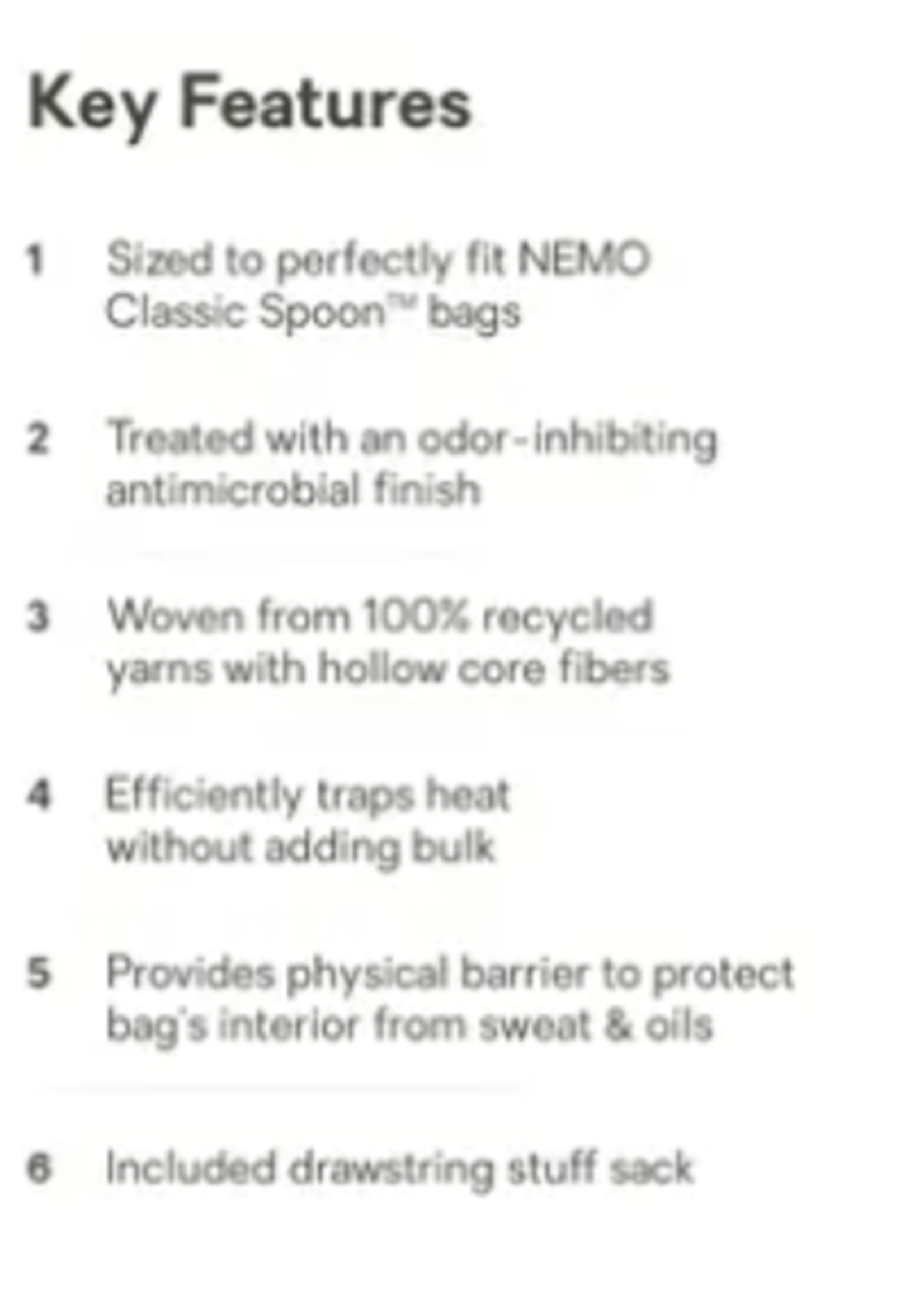 Nemo Equipment NEMO Tracer Reg Sleeping Bag Liner (A)S24