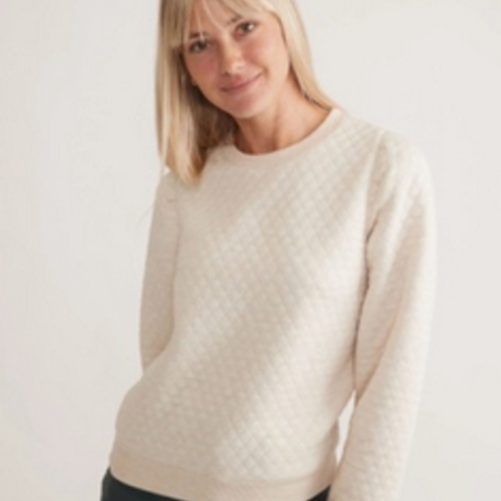 Marine Layer Marine Layer Corbet Quilted Puff Sleeve Crewneck (W)