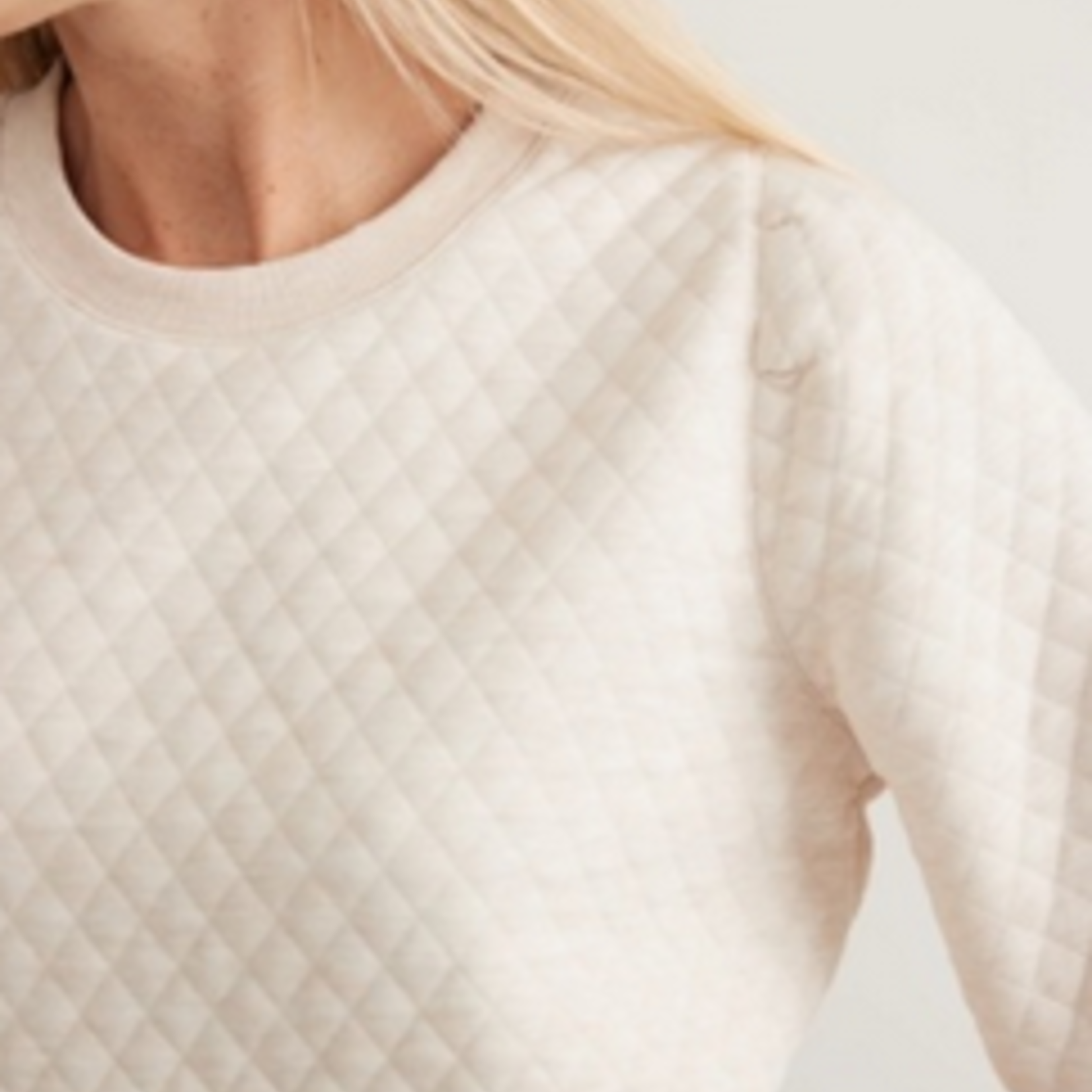 Marine Layer Marine Layer Corbet Quilted Puff Sleeve Crewneck (W)