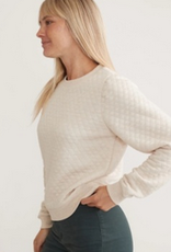 Marine Layer Marine Layer Corbet Quilted Puff Sleeve Crewneck (W)