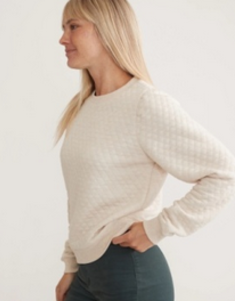 Marine Layer Marine Layer Corbet Quilted Puff Sleeve Crewneck (W)