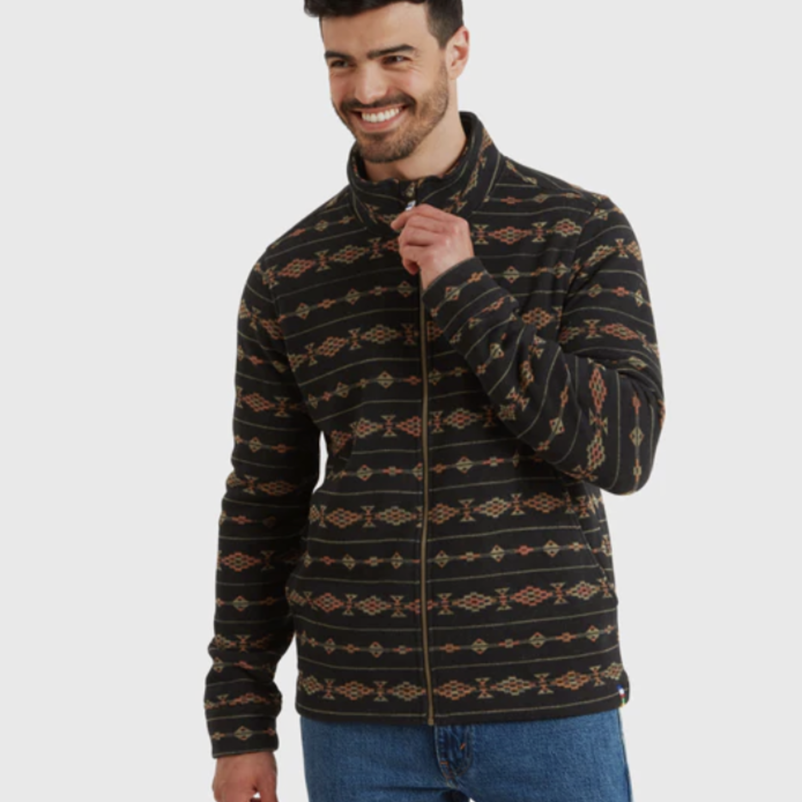Sherpa Sherpa Bhutan Full Zip Jacket (M) Black Stripe L