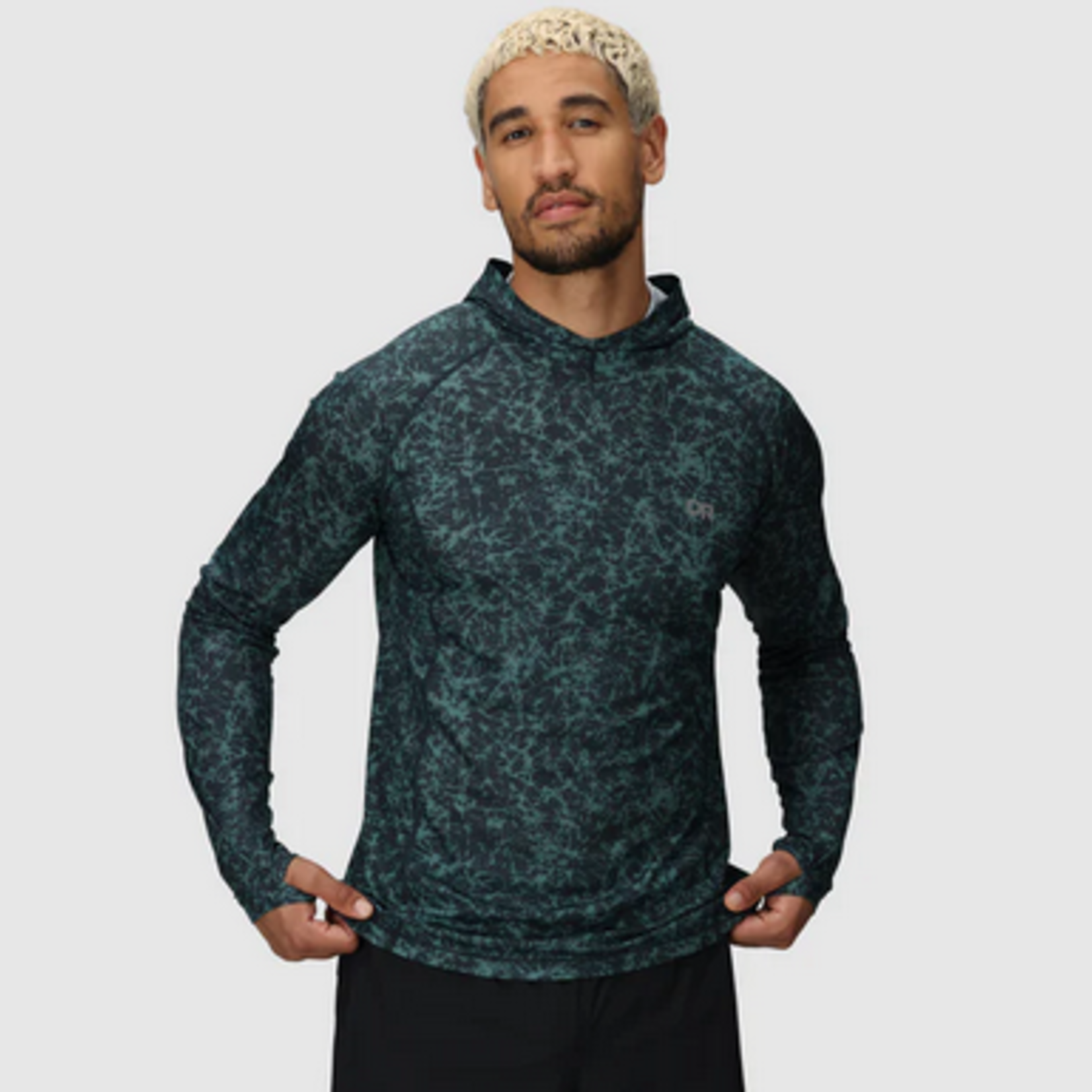 Outdoor Research OR Echo Printed Hoodie (M) Dark Olive Atoms L